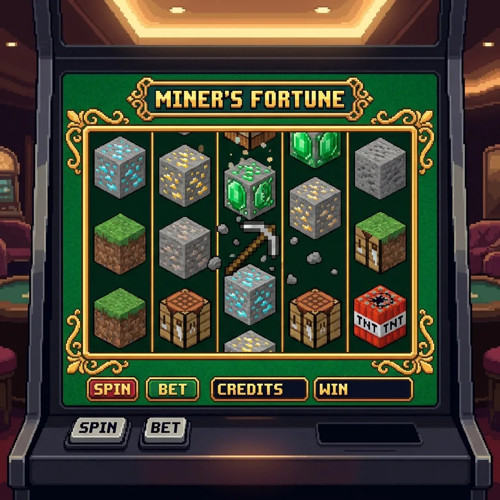 Скриншот игры Falling Pickaxe в стиле майнкрафт с падающей киркой и блоками